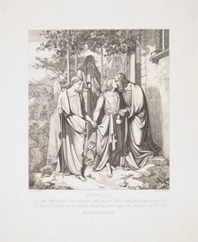 Tobias Takes Leave of his Father, 1829. Creator: Ferdinand Anton Kruger