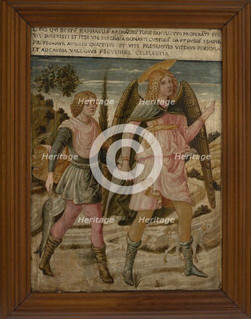 Tobias with Archangel Raphael, ca 1460. Creator: Gozzoli, Benozzo (ca 1420-1497).