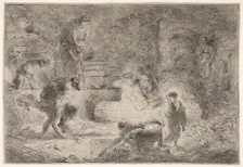 Tobit burying the dead, ca. 1647-51. Creator: Giovanni Benedetto Castiglione