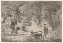Tobit burying the dead, ca. 1647-51. Creator: Giovanni Benedetto Castiglione