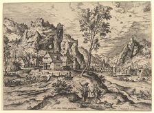 Tobit from Landscapes with Biblical and Mythological Scenes, 1558. Creator: Hieronymus Cock
