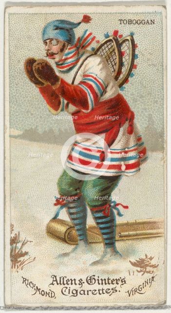 Toboggan, from World's Dudes series (N31) for Allen & Ginter Cigarettes, 1888. Creator: Allen & Ginter.