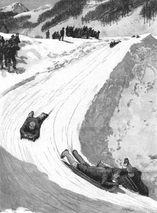 'Tobogganing at St. Moritz, Engadine, Switzerland 1890. Creator: Unknown