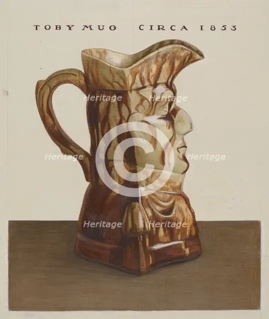 Toby Mug, c. 1937. Creator: Cleo Lovett.