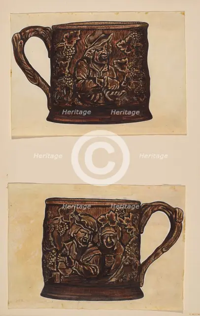 Toby Mug Set (2 pieces), c. 1936. Creator: John Cutting.