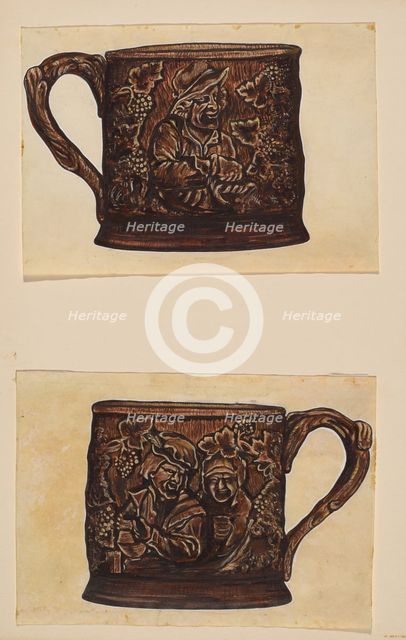 Toby Mug Set (2 pieces), c. 1936. Creator: John Cutting.