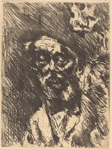 Tod und Greis (Death and the Old Man), 1921 (published 1922). Creator: Lovis Corinth
