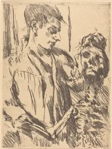 Tod und Jüngling (Death and the Young Man), 1921 (published 1922). Creator: Lovis Corinth