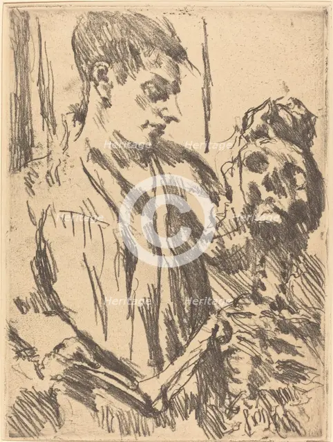 Tod und Jüngling (Death and the Young Man), 1921 (published 1922). Creator: Lovis Corinth.