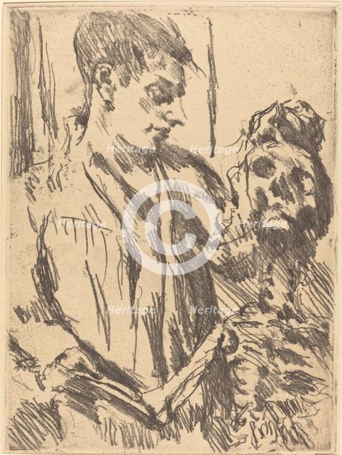 Tod und Jüngling (Death and the Young Man), 1921 (published 1922). Creator: Lovis Corinth.