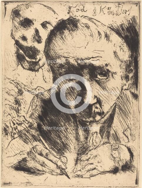 Tod und Künstler (Death and the Artist), 1921 (published 1922). Creator: Lovis Corinth.