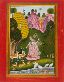 Todi Ragini, Second Wife of Hindol Raga, Folio from a Ragamala..., between c1775 and c1800. Creator: Unknown