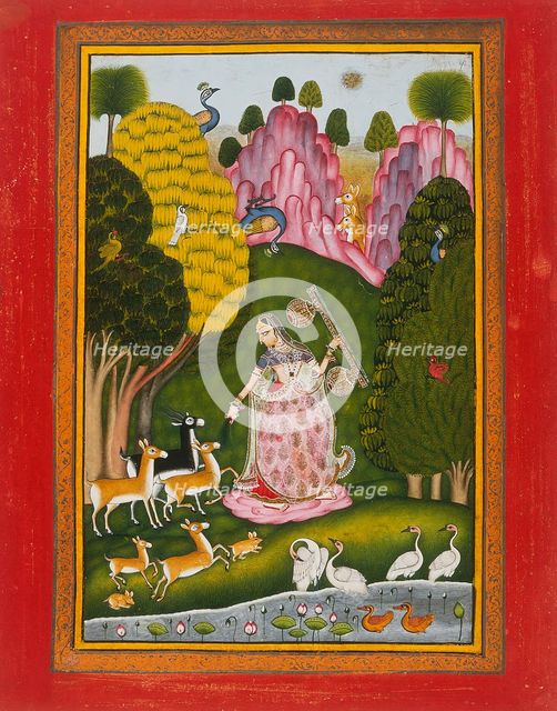 Todi Ragini, Second Wife of Hindol Raga, Folio from a Ragamala..., between c1775 and c1800. Creator: Unknown.