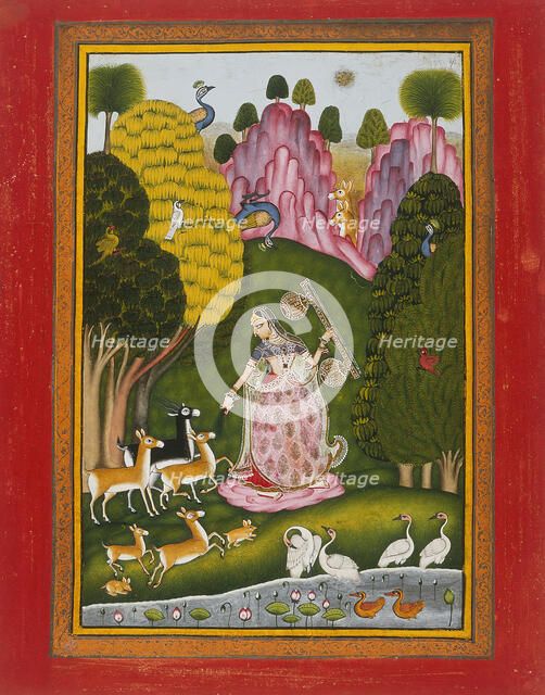Todi Ragini, Second Wife of Hindol Raga, Folio from a Ragamala..., between c1775 and c1800. Creator: Unknown.