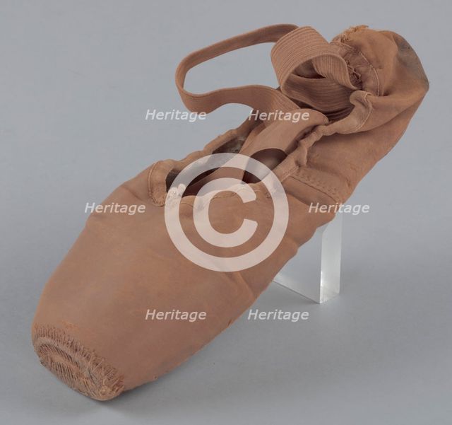 Toe shoe and tights worn by Alexandra Jacob of Dance Theatre of Harlem, 2013-2014. Creator: Unknown.