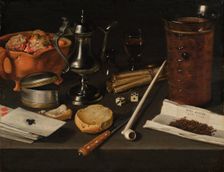 Toebackje - Still Life with Pipe and Tobacco, 1622. Creator: Claesz, Pieter (c. 1597-1660)