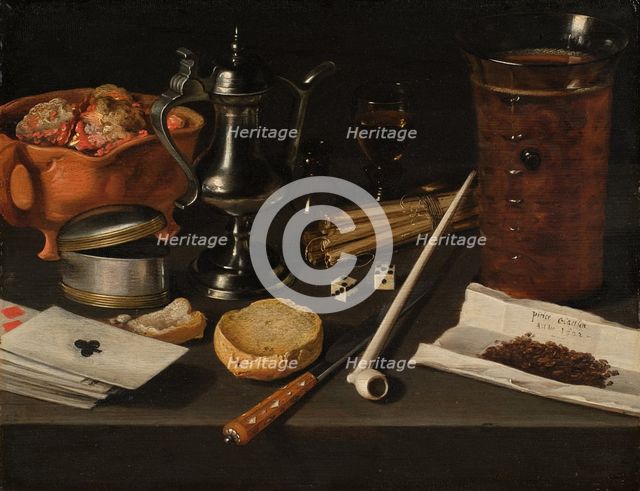 Toebackje - Still Life with Pipe and Tobacco, 1622. Creator: Claesz, Pieter (c. 1597-1660).
