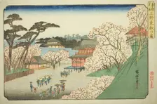 Toeizan Temple at Ueno (Ueno Toeizan no zu), from the series "Famous Places in the..., c. 1832/38. Creator: Kitao Shigemasa