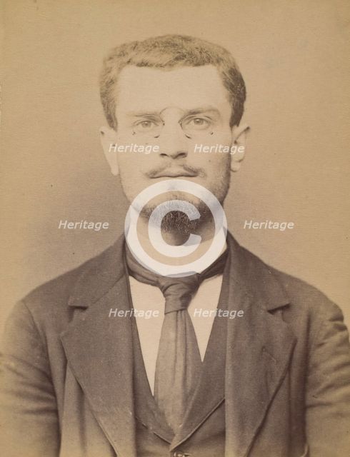 Toesca. Calixte. 28 ans, Tour de Breuil (Alpes-Mar.). étudiant en médecine. Association de..., 1894. Creator: Alphonse Bertillon.