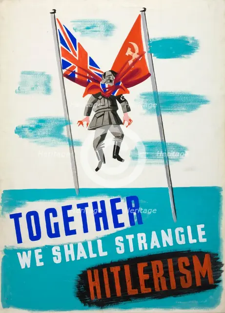 'Together we shall strangle Hitlerism', World War II poster, between 1939 and 1946. Creators: Central Office of Information, Unknown.