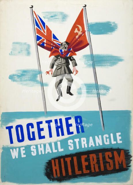 'Together we shall strangle Hitlerism', World War II poster, between 1939 and 1946. Creators: Central Office of Information, Unknown.