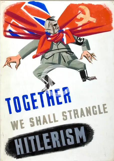 'Together We Shall Strangle Hitlerism', World War II poster, c1939-c1945. Creator: Unknown.