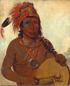 Tóh-to-wah-kón-da-pee, Blue Medicine, a Medicine Man of the Ting-ta-to-ah Band, 1835. Creator: George Catlin