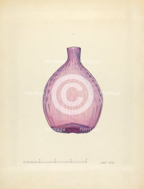 Toilet or Perfume Bottle, c. 1940. Creator: Janet Riza.