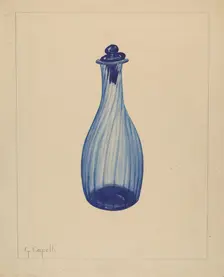 Toilet Water Bottle, 1937. Creator: Giacinto Capelli