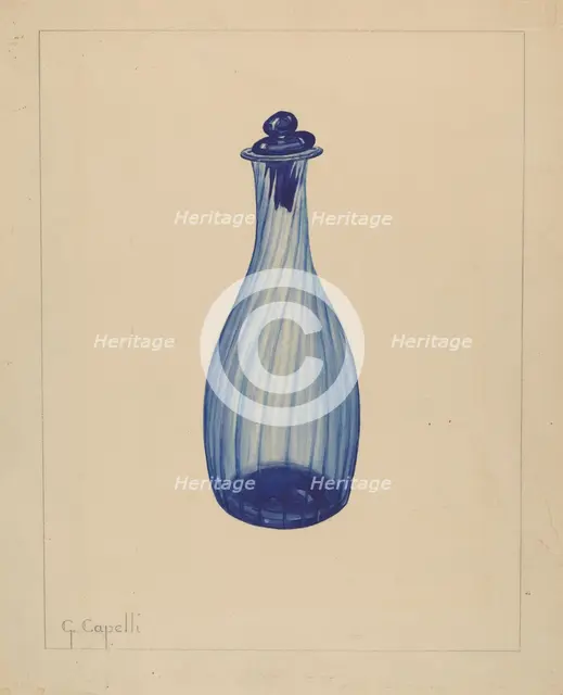 Toilet Water Bottle, 1937. Creator: Giacinto Capelli.