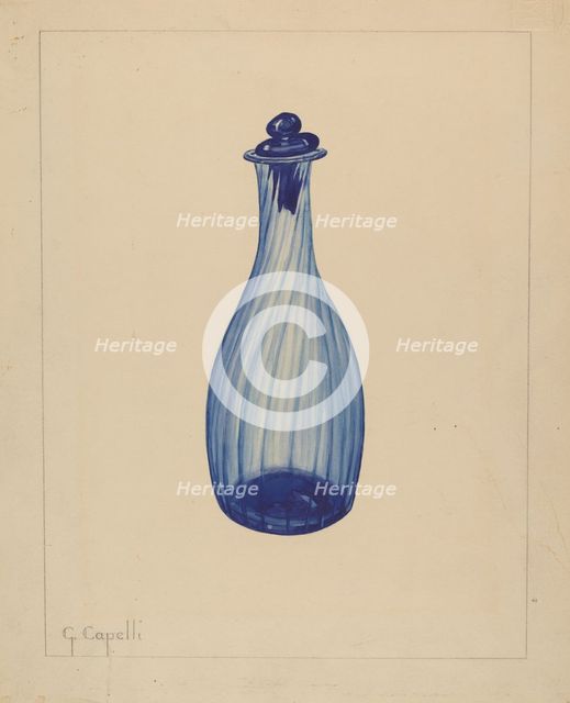 Toilet Water Bottle, 1937. Creator: Giacinto Capelli.