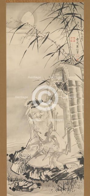 Tokaibo with a Fishing Basket, ca. 1768. Creator: Soga Shohaku.