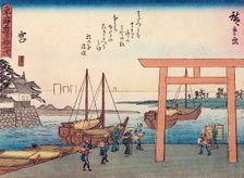 Tokaido gojo santsugi. Miya. Plate No 42, c1838. Creator: Ando Hiroshige