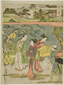 Tokaiji no Bansho, from the series "Shinagawa Hakkei (Eight Views of Shinagawa)", Japan, c. 1771. Creator: Shunsho
