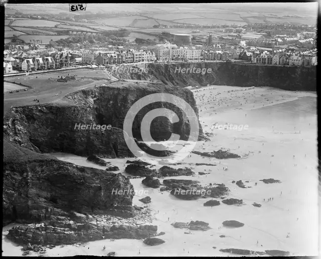 Tolcarne Beach, Newquay, Cornwall, c1930s. Creator: Arthur William Hobart.