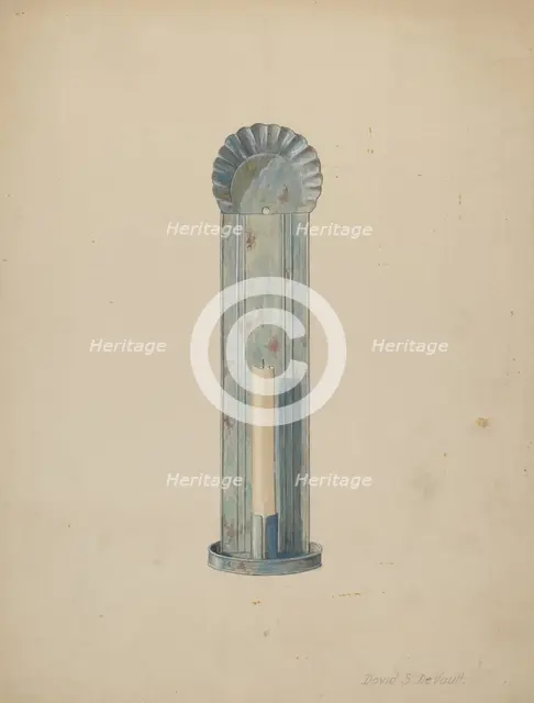 Tole Candlebrum, c. 1940. Creator: David S De Vault.