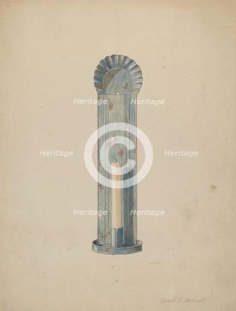 Tole Candlebrum, c. 1940. Creator: David S De Vault.