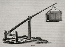 Tolenon - medieval military machinery, 1852. Creator: Unknown
