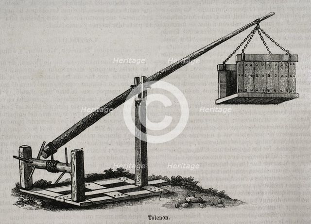 Tolenon - medieval military machinery, 1852.  Creator: Unknown.