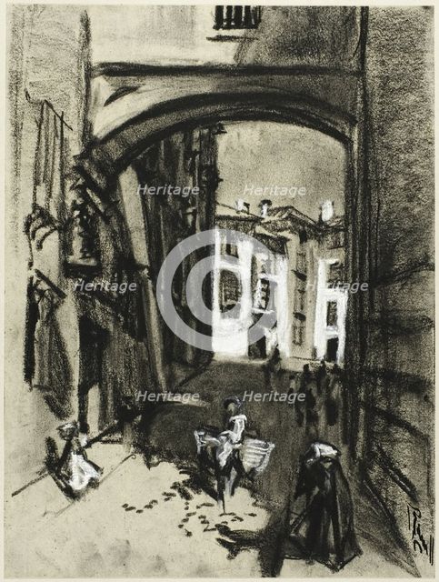 Toledo, Street of the Arch, c. 1903. Creator: Joseph J Pennell.