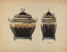 Toleware Coal Vase, c. 1938. Creator: Robert Stewart