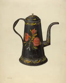 Toleware Coffee Pot, 1935/1942. Creator: Charles Henning