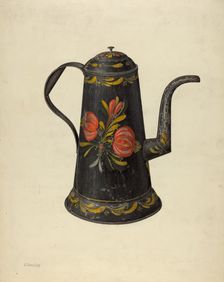 Toleware Coffee Pot, 1935/1942. Creator: Charles Henning