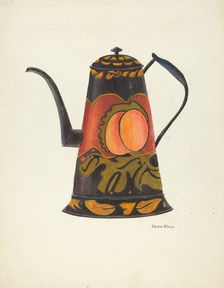 Toleware Coffee Pot, 1935/1942. Creator: John Hall