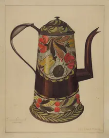 Toleware Coffee Pot, 1935/1942. Creator: Mildred Ford