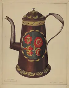 Toleware Coffee Pot, 1935/1942. Creator: Mildred Ford