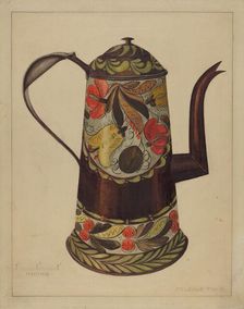 Toleware Coffee Pot, 1935/1942. Creator: Mildred Ford