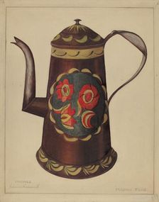 Toleware Coffee Pot, 1935/1942. Creator: Mildred Ford