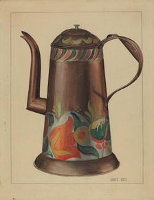 Toleware Coffee Pot, 1935/1942. Creator: Janet Riza