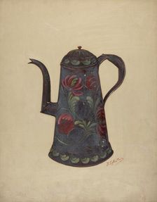 Toleware Coffee Pot, c. 1936. Creator: William L Antrim
